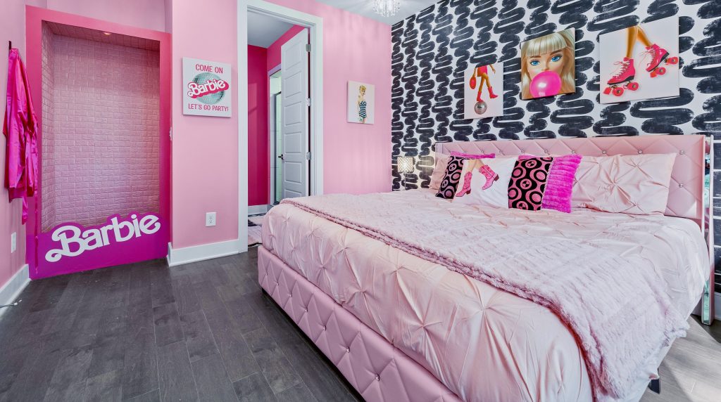 Barbie Dreamhouse inspired pink themed attraction on Broadway